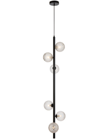 ELSON PE06-BKCLP - ELSON 6 LIGHT PENDANT BLACK - ELSON PE06-BKCLP