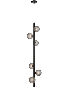 ELSON PE06-BKSMT - ELSON 6 LIGHT PENDANT BLACK - Smoke TearELSON PE06-BKSMT