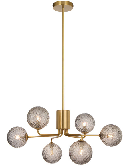 FELTON PE06AGFRT - FELTON 6 LIGHT PENDANT ANTIQUE GOLD - Frost Tear