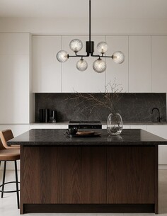 FELTON PE06BKCLP - FELTON 6 LIGHT PENDANT BLACK - Clear FELTON PE06BKCLP 2