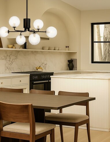 FELTON PE06BKCLP - FELTON 6 LIGHT PENDANT BLACK - FELTON PE06BKCLP