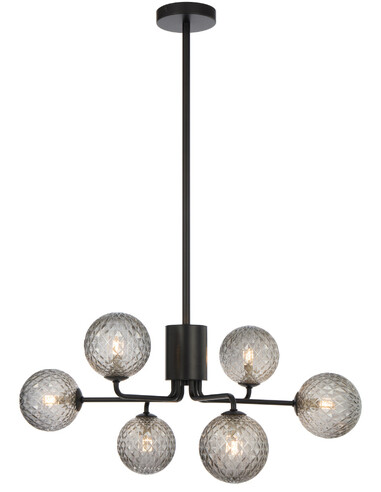 FELTON PE06BKOM - FELTON 6 LIGHT PENDANT BLACK - Opal Matt