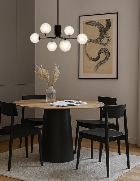 FELTON PE06BKOM - FELTON 6 LIGHT PENDANT BLACK - FELTON PE06BKOM