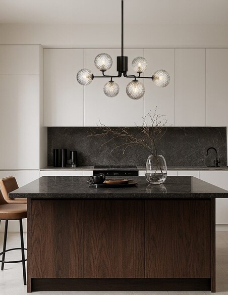 FELTON PE06BKSM - FELTON 6 LIGHT PENDANT BLACK - FELTON PE06BKSM