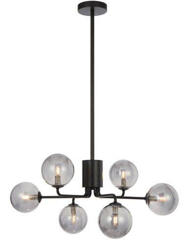 FELTON PE06BKSM - FELTON 6 LIGHT PENDANT BLACK - FELTON PE06BKSM