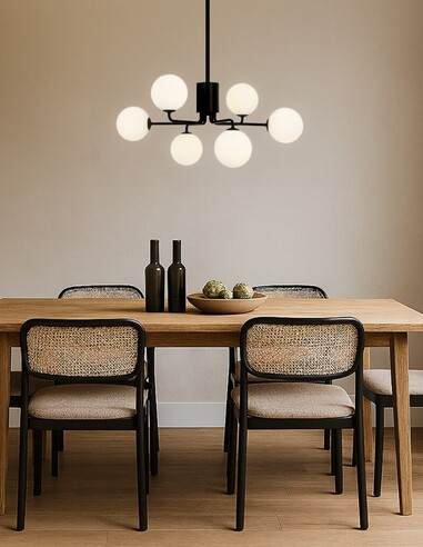 FELTON PE06BKSM - FELTON 6 LIGHT PENDANT BLACK - FELTON PE06BKSM