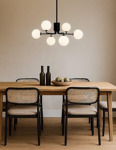 FELTON PE06BKSMT - FELTON 6 LIGHT PENDANT BLACK - FELTON PE06BKSMT