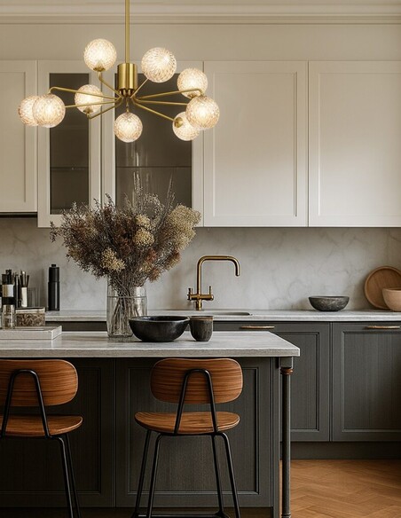 FELTON PE09AGAMT - FELTON 9 LIGHT PENDANT ANTIQUE FELTON PE09AGAMT