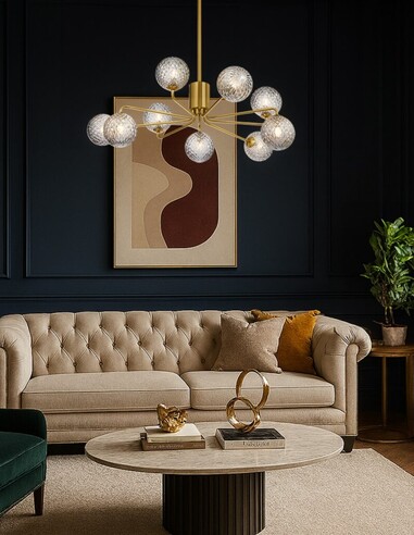 FELTON PE09AGCLP - FELTON 9 LIGHT PENDANT ANTIQUE FELTON PE09AGCLP
