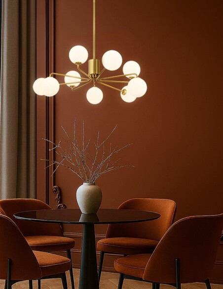 FELTON PE09AGCLP - FELTON 9 LIGHT PENDANT ANTIQUE FELTON PE09AGCLP