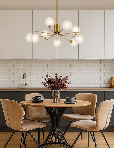 FELTON PE09AGCLP - FELTON 9 LIGHT PENDANT ANTIQUE FELTON PE09AGCLP