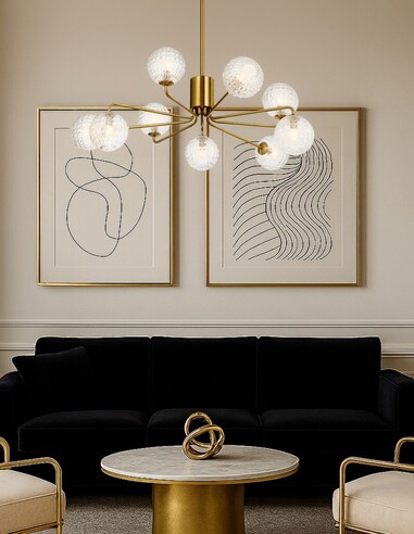FELTON PE09AGCLP - FELTON 9 LIGHT PENDANT ANTIQUE FELTON PE09AGCLP