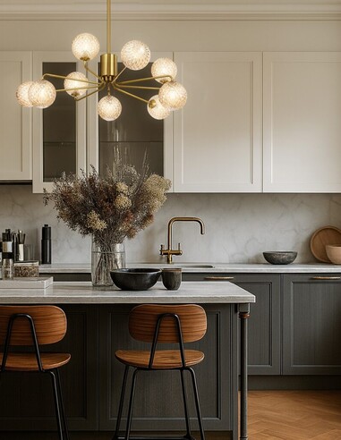 FELTON PE09AGCLP - FELTON 9 LIGHT PENDANT ANTIQUE FELTON PE09AGCLP