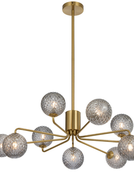 FELTON PE09AGOM - FELTON 9 LIGHT PENDANT ANTIQUE GOLD - Opal Matt