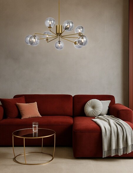 FELTON PE09AGOM - FELTON 9 LIGHT PENDANT ANTIQUE FELTON PE09AGOM