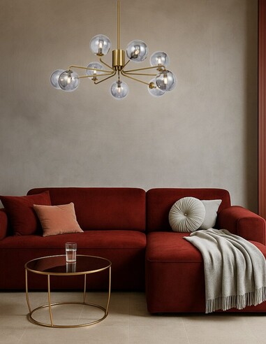 FELTON PE09AGSM - FELTON 9 LIGHT PENDANT ANTIQUE FELTON PE09AGSM