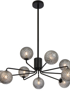 FELTON PE09BKCLP - FELTON 9 LIGHT PENDANT BLACK - Clear FELTON PE09BKCLP