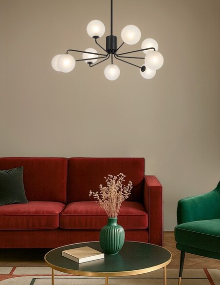 FELTON PE09BKCLP - FELTON 9 LIGHT PENDANT BLACK - FELTON PE09BKCLP