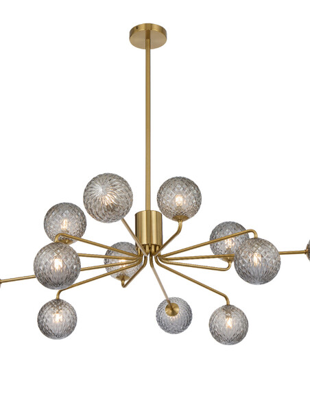 FELTON PE12AGFRT - FELTON 12 LIGHT PENDANT ANTIQUE GOLD - Frost Tear