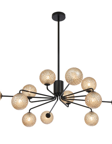 FELTON PE12BKAMT - FELTON 12 LIGHT PENDANT BLACK FELTON PE12BKAMT