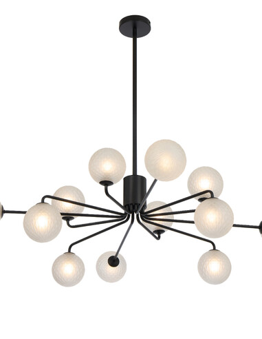FELTON PE12BKCLP - FELTON 12 LIGHT PENDANT BLACK FELTON PE12BKCLP