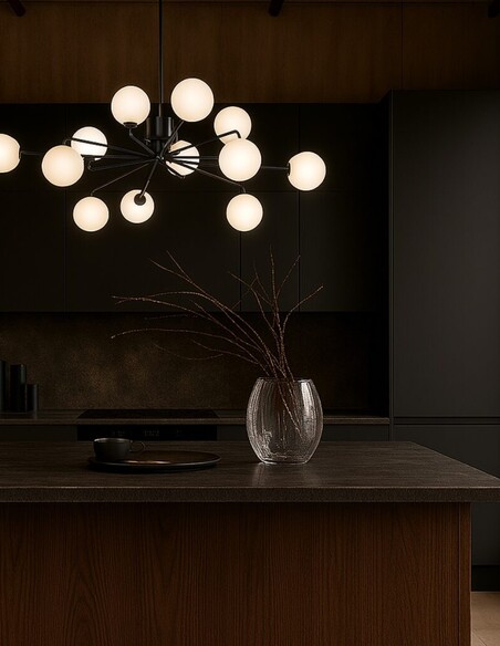 FELTON PE12BKFRT - FELTON 12 LIGHT PENDANT BLACK FELTON PE12BKFRT