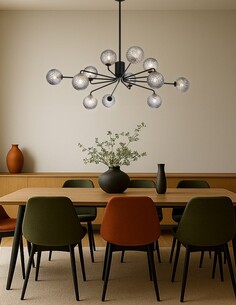 FELTON PE12BKOM - FELTON 12 LIGHT PENDANT BLACK - Opal MattFELTON PE12BKOM 2