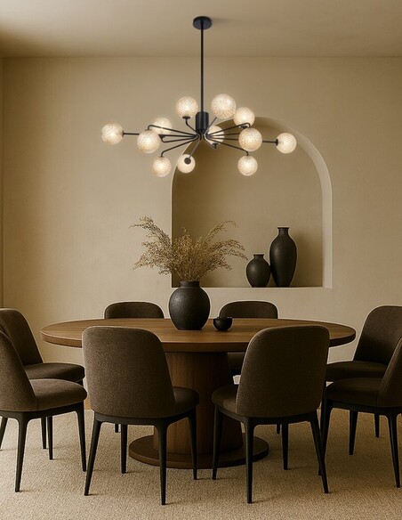 FELTON PE12BKOM - FELTON 12 LIGHT PENDANT BLACK - FELTON PE12BKOM