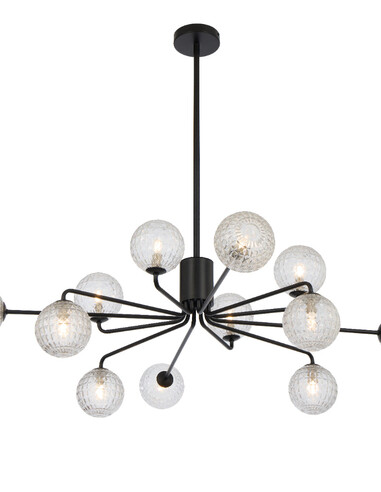 FELTON PE12BKSM - FELTON 12 LIGHT PENDANT BLACK - FELTON PE12BKSM