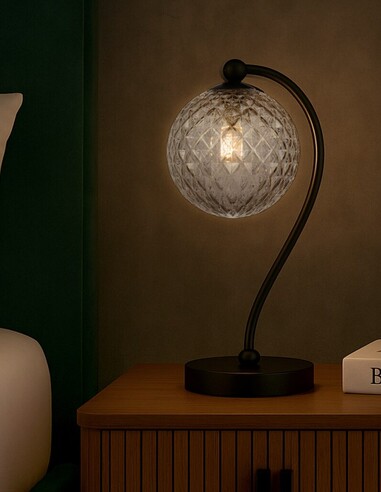 FELTON TL-BKCLP - FELTON TABLE LAMP BLACK - Clear FELTON TL-BKCLP