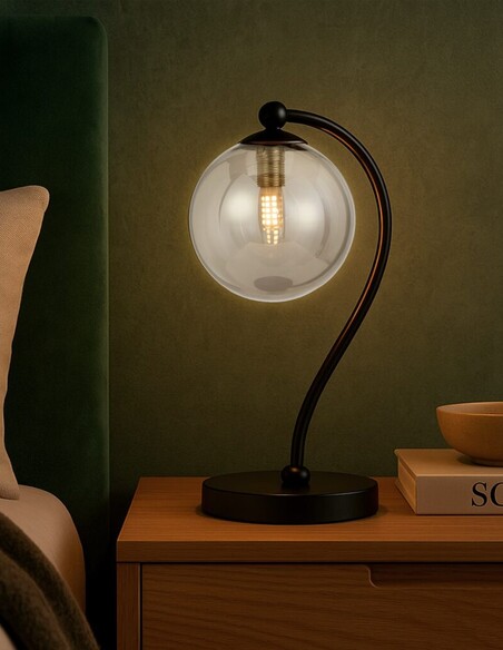 FELTON TL-BKCLP - FELTON TABLE LAMP BLACK - Clear FELTON TL-BKCLP
