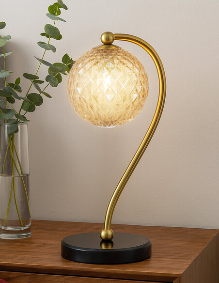 FELTON TL-BKMAMT - FELTON TABLE LAMP BLACK MARBLE FELTON TL-BKMAMT