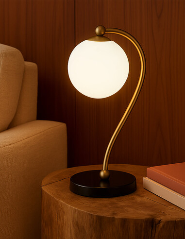 FELTON TL-BKMSMT - FELTON TABLE LAMP BLACK MARBLE FELTON TL-BKMSMT