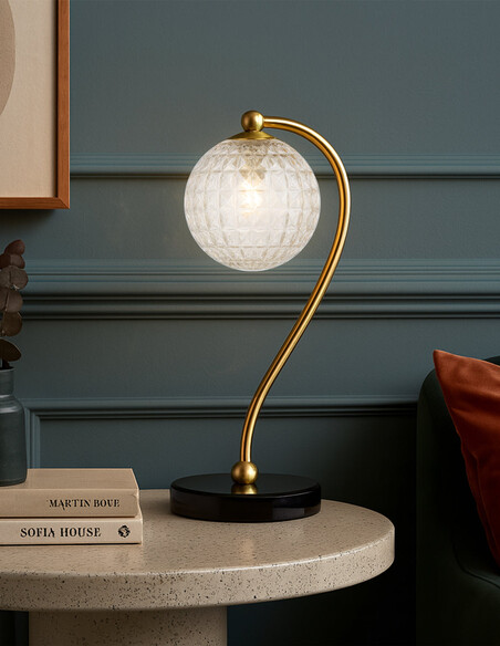 FELTON TL-BKMSMT - FELTON TABLE LAMP BLACK MARBLE FELTON TL-BKMSMT
