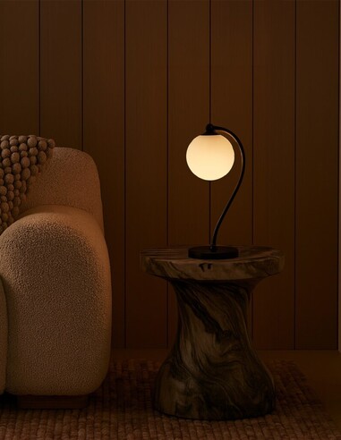 FELTON TL-BKOM - FELTON TABLE LAMP BLACK - Opal FELTON TL-BKOM