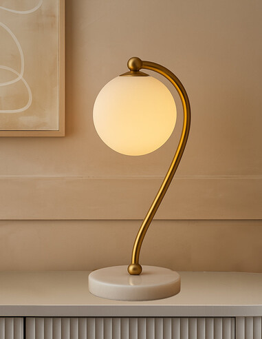 FELTON TL-WHMAMT - FELTON TABLE LAMP WHITE MARBLE FELTON TL-WHMAMT