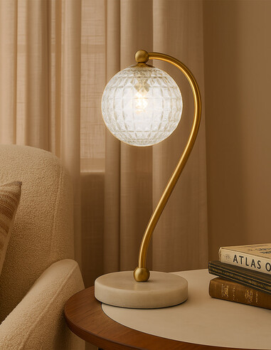 FELTON TL-WHMOM - FELTON TABLE LAMP WHITE MARBLE FELTON TL-WHMOM