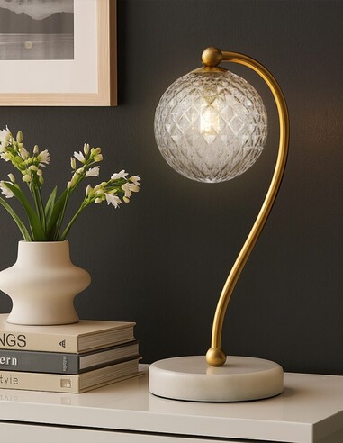FELTON TL-WHMOM - FELTON TABLE LAMP WHITE MARBLE FELTON TL-WHMOM
