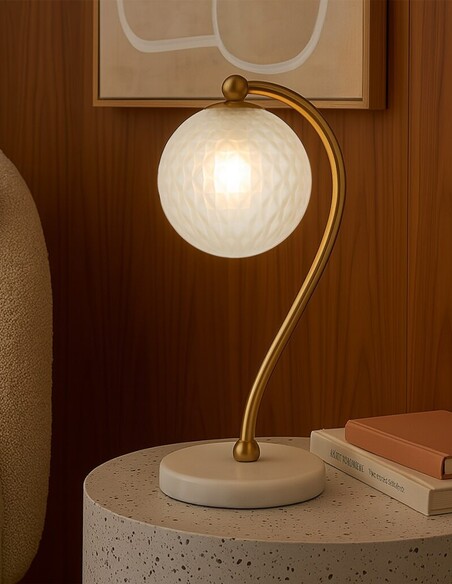 FELTON TL-WHMOM - FELTON TABLE LAMP WHITE MARBLE FELTON TL-WHMOM