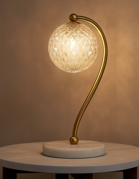 FELTON TL-WHMSM - FELTON TABLE LAMP WHITE MARBLE FELTON TL-WHMSM