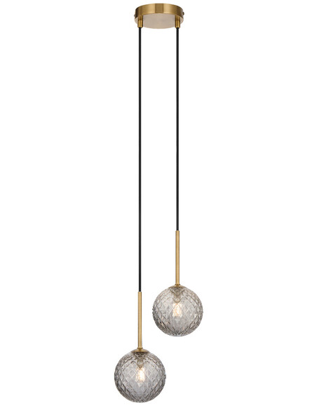 GASTON PE2-AGSM - GASTON 2 LIGHT PENDANT ANTIQUE GOLD - Smoke