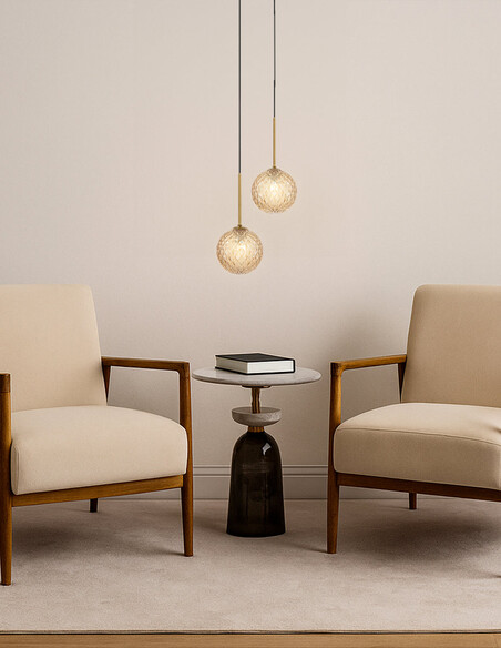GASTON PE2-AGSM - GASTON 2 LIGHT PENDANT ANTIQUE GASTON PE2-AGSM