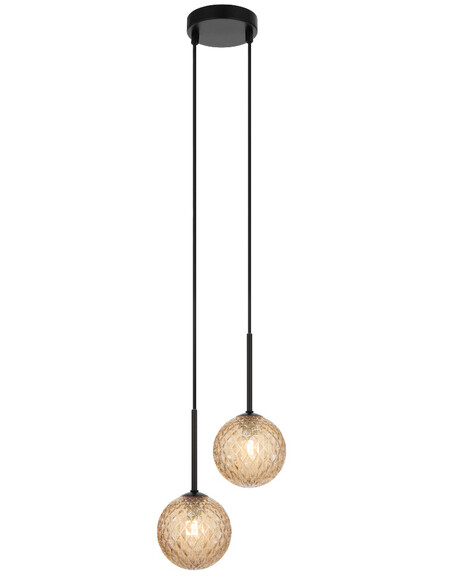 GASTON PE2-BKAMT - GASTON 2 LIGHT PENDANT BLACK - GASTON PE2-BKAMT