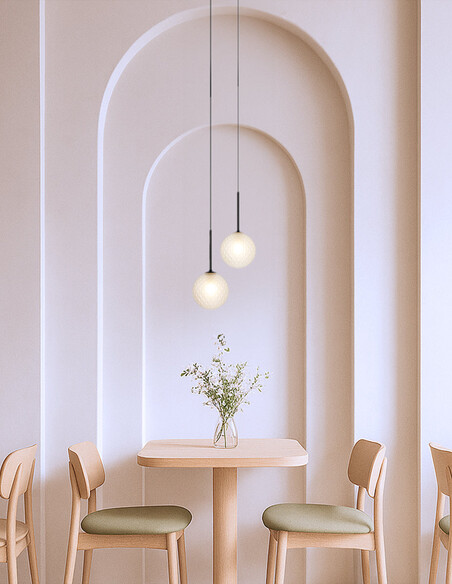 GASTON PE2-BKSM - GASTON 2 LIGHT PENDANT BLACK - GASTON PE2-BKSM