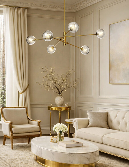 GASTON PE6-AGCLP - GASTON 6 LIGHT PENDANT ANTIQUE GASTON PE6-AGCLP