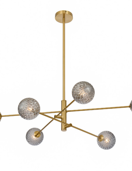 GASTON PE6-AGSM - GASTON 6 LIGHT PENDANT ANTIQUE GOLD - Smoke