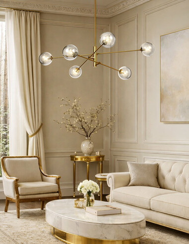 GASTON PE6-AGSMT - GASTON 6 LIGHT PENDANT ANTIQUE GASTON PE6-AGSMT