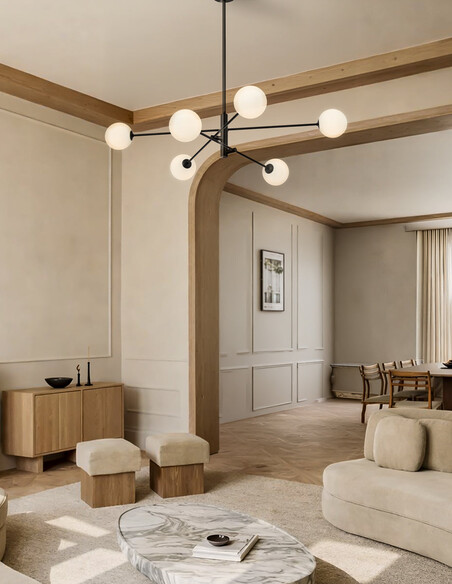 GASTON PE6-BKFRT - GASTON 6 LIGHT PENDANT BLACK - GASTON PE6-BKFRT
