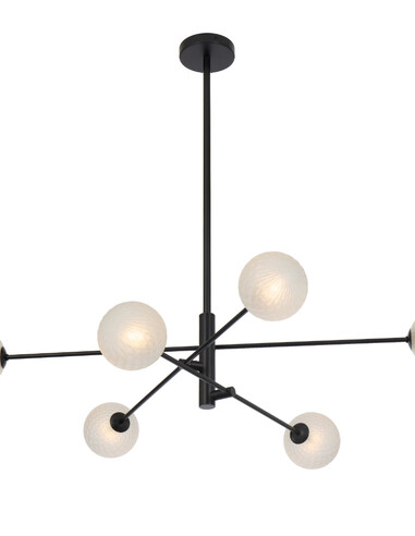 GASTON PE6-BKFRT - GASTON 6 LIGHT PENDANT BLACK - GASTON PE6-BKFRT