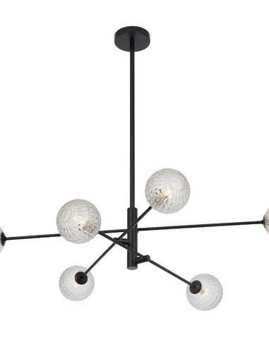 GASTON PE6-BKFRT - GASTON 6 LIGHT PENDANT BLACK - GASTON PE6-BKFRT